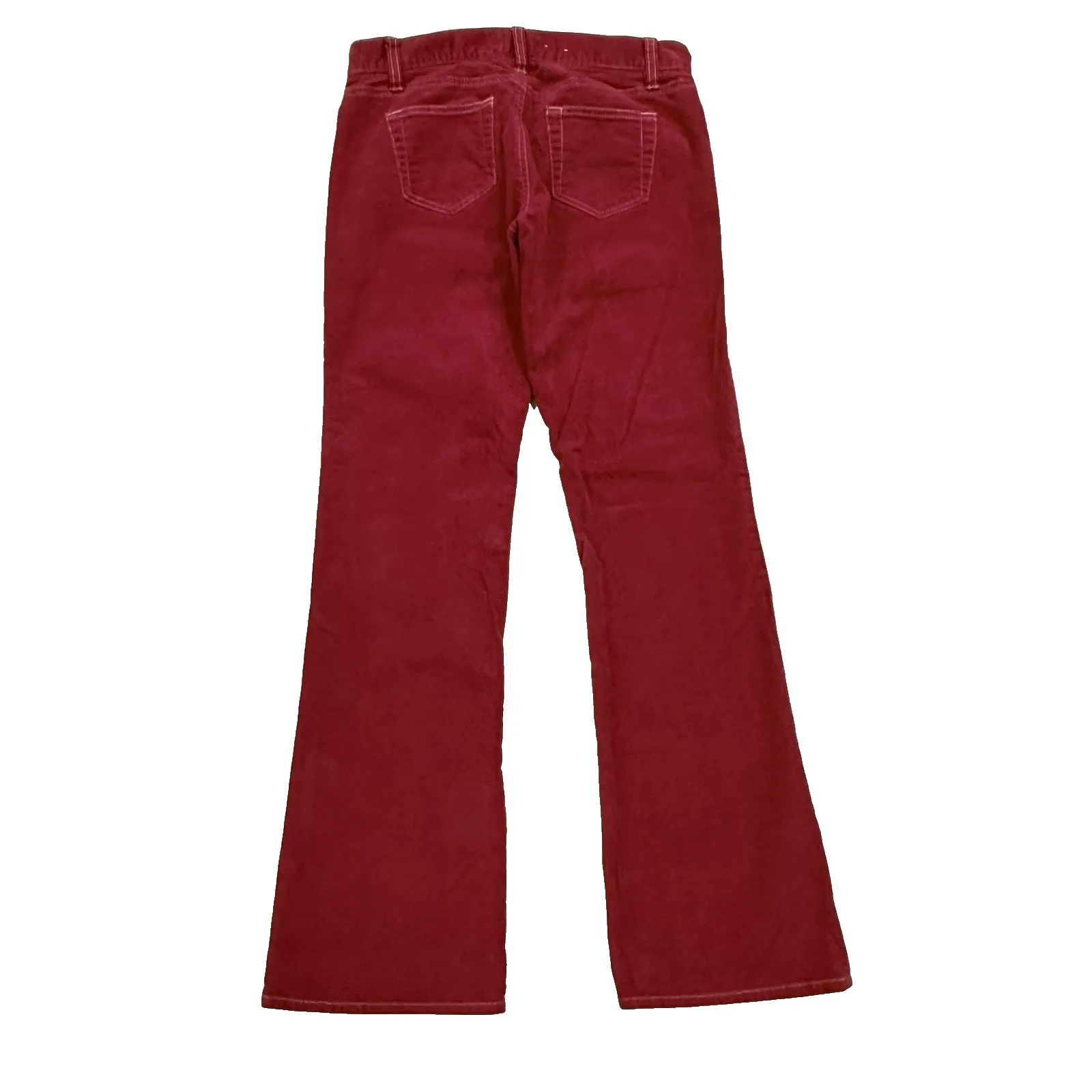 Y2K Old Navy Corduroy Pants Women 4 Small Flare Boot Cut Grunge Indie Red Retro - Image 4