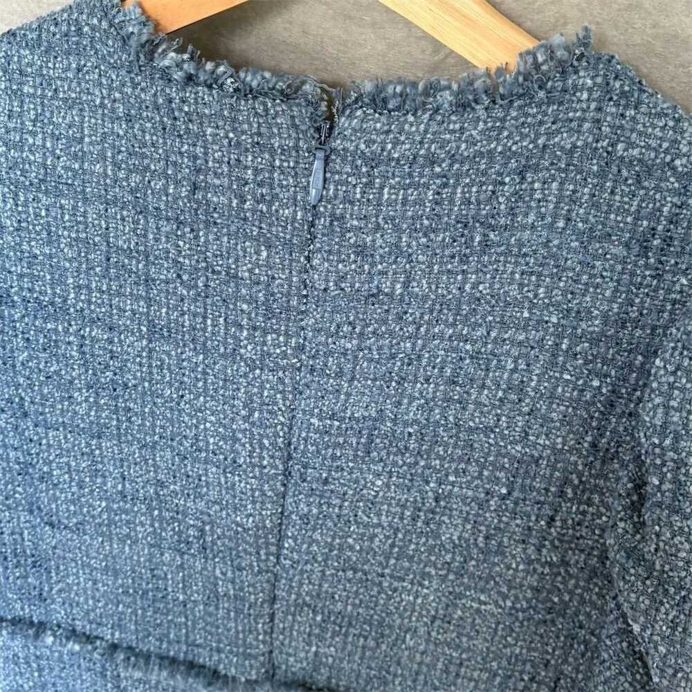 LIKELY Women's Size 10 Blue Puff Sleeve Sheath Dress Party Cocktail - Image 7