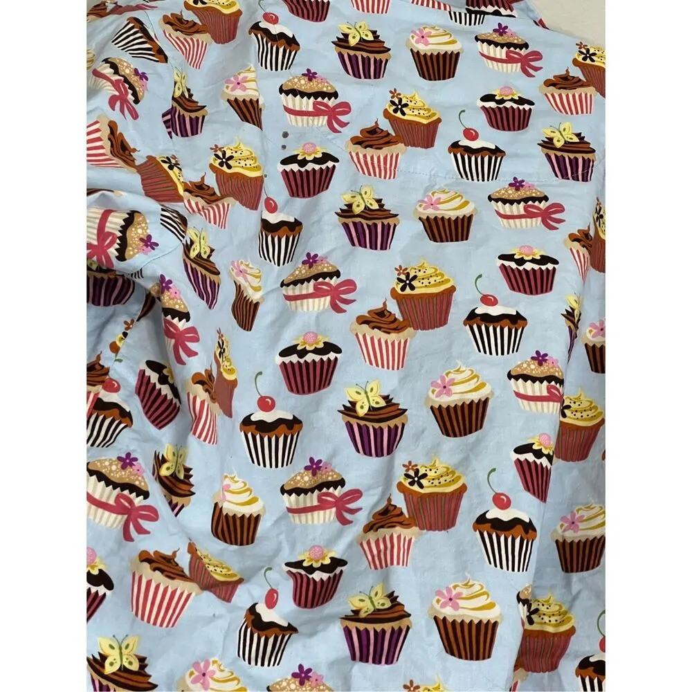 The Cat's Pajamas Cupcake Women's M Cotton Pajama as seen on"30 Rock" 2 Pc Set Size M - Image 3