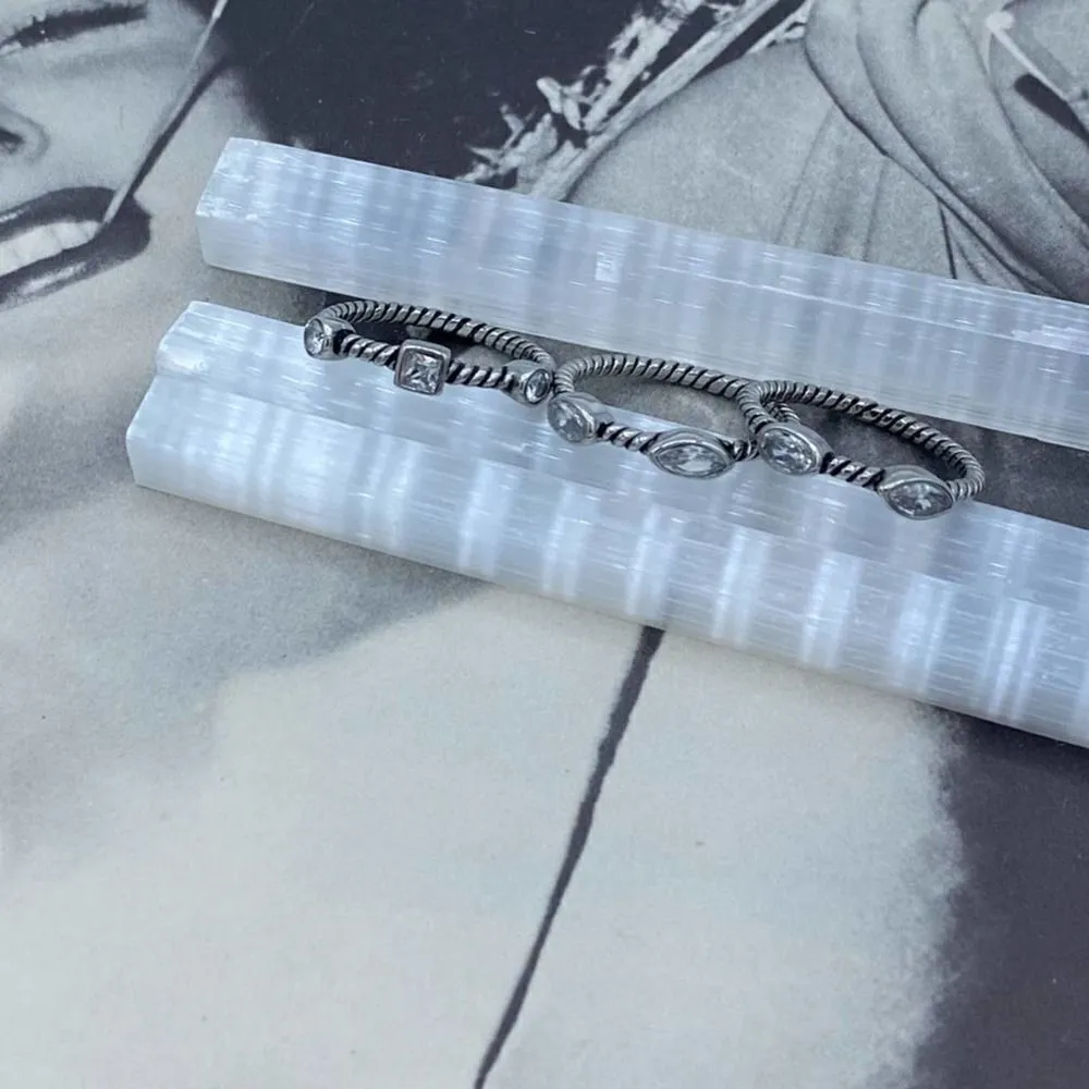 3 Piece Stainless Steel Stackable Ring Set Sizes 8,9,10 Silver - Image 3