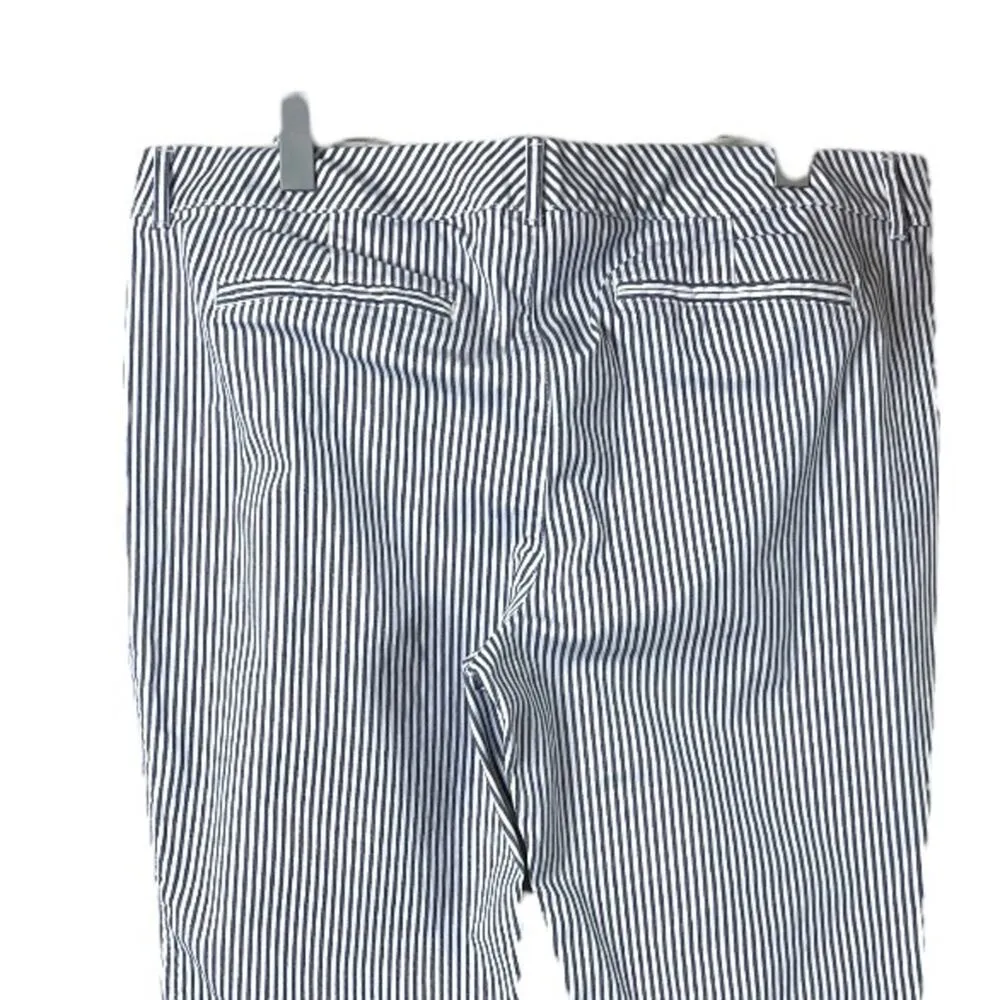 Old Navy Pixie Pants Chino Ankle Mid Rise Blue White Stripe Women’s Plus Size 16 - Image 4
