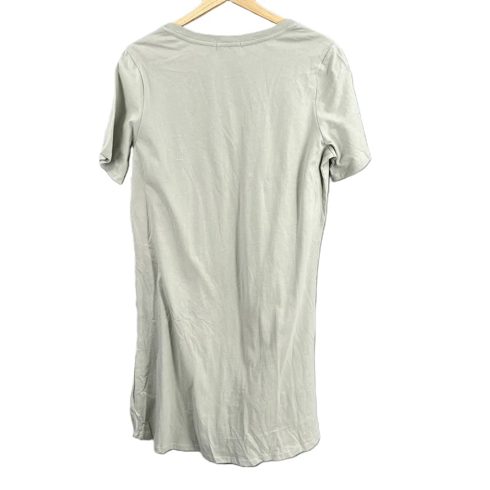 N:Philanthropy T-Shirt Dress Sage Green V-Neck Short Sleeve Knot Front Med New - Image 3