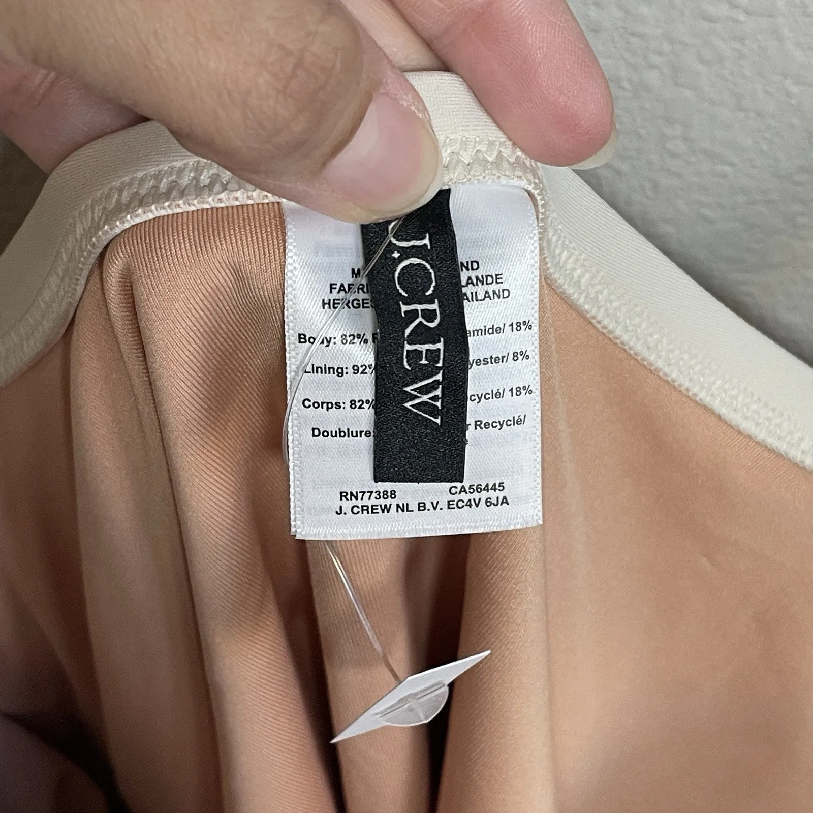 J Crew Women One Piece Swimsuit Size 20 Square Neck Ivory Pool Beach Summer - Image 3