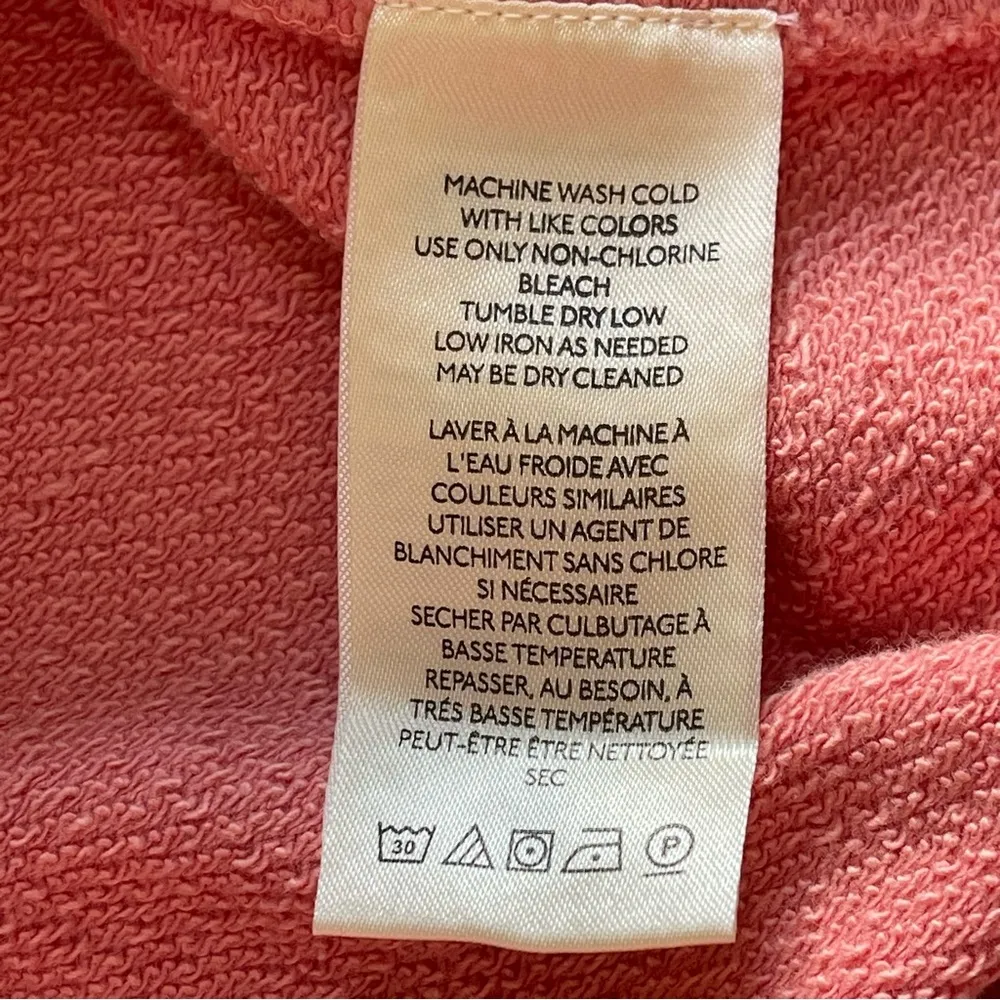 Free People Clean Prep Oversized Pullover Polo Sweatshirt  striped Peach Sz M - Image 12