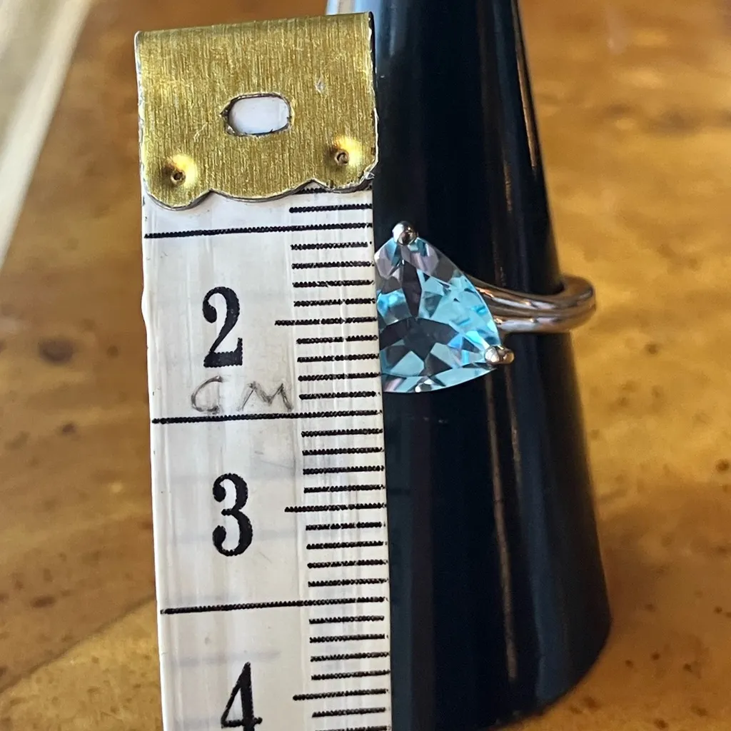 Sky Blue Topaz Sterling Silver Ring Size 8 - Image 7