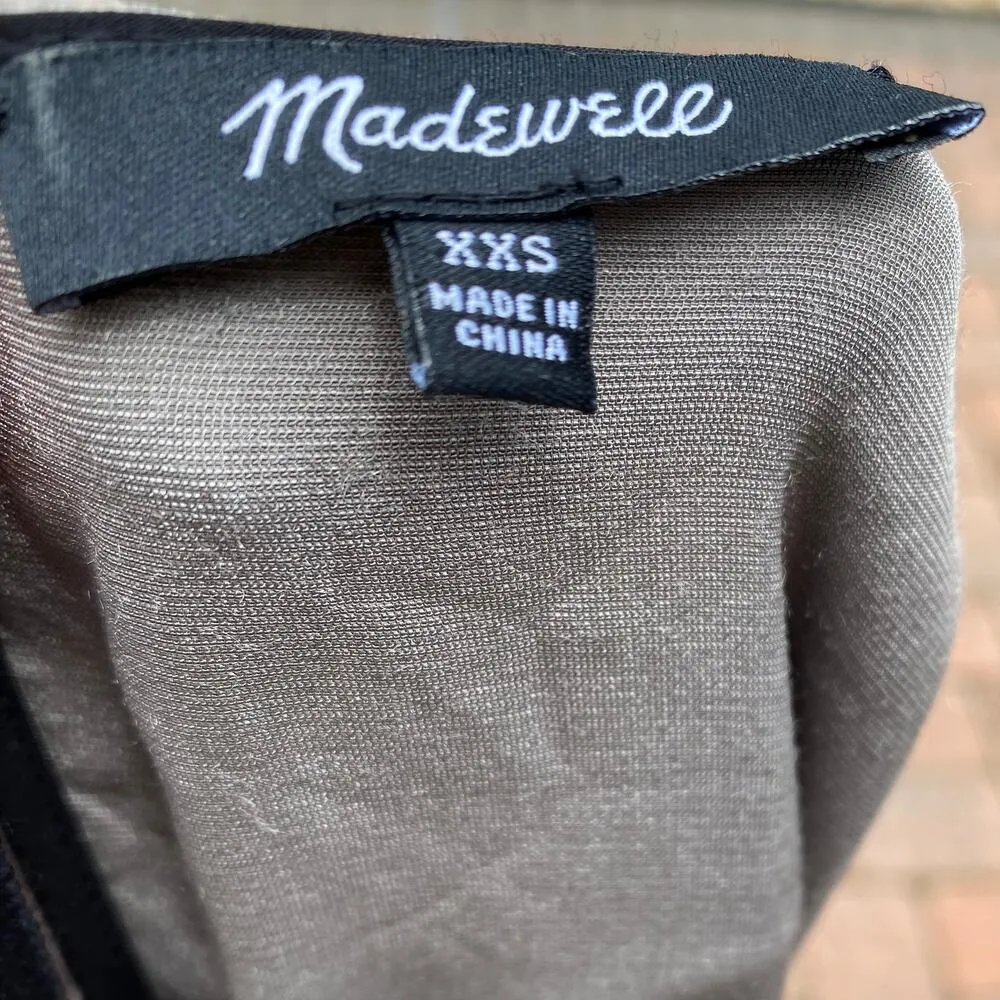 Madewell Velvet Bow Back Tee Dress Short Sleeve Gray Women's Size XXS - Image 11