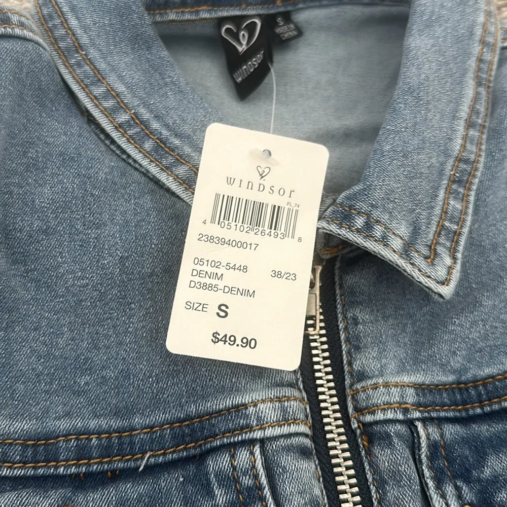 Sweet Looking Long Sleeve Denim Mini Dress - Image 6