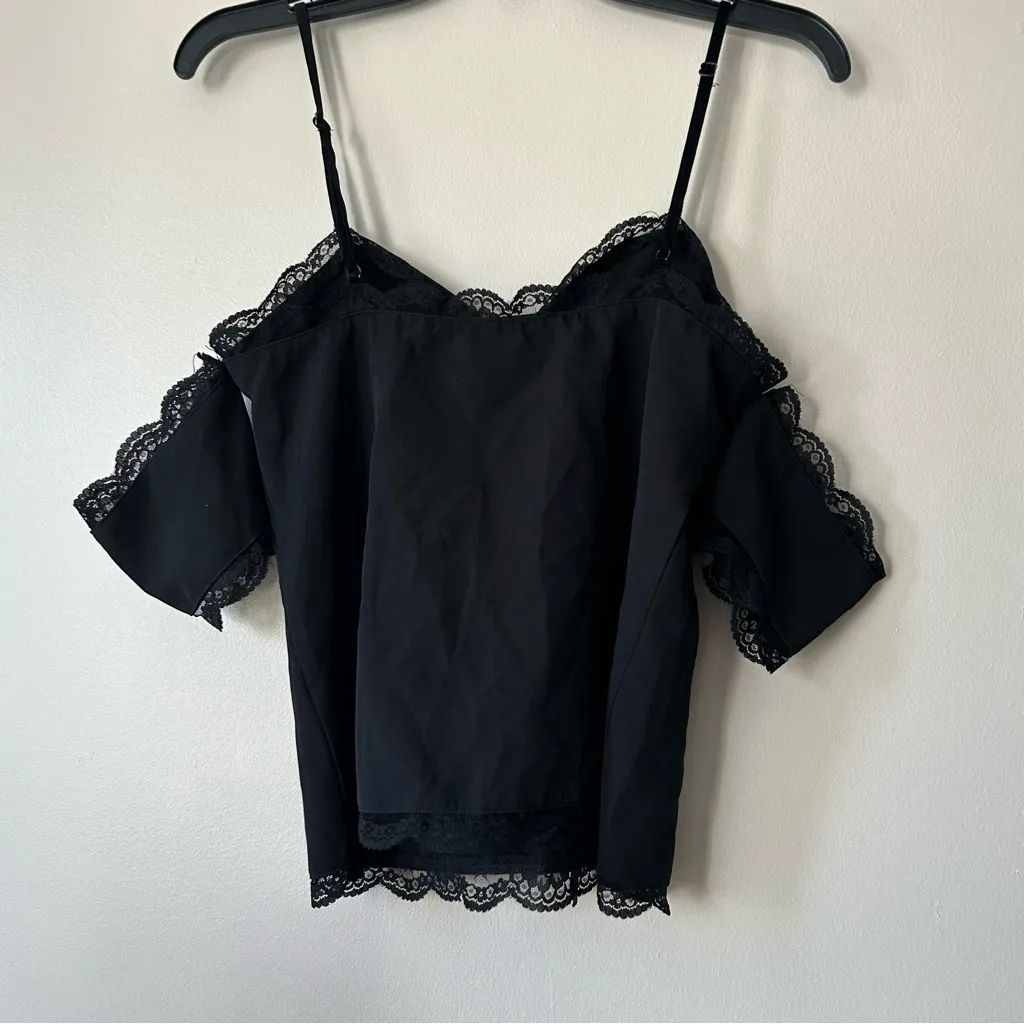 L’Academie Revolve Black Lace Shoulder Tank Top - Image 3