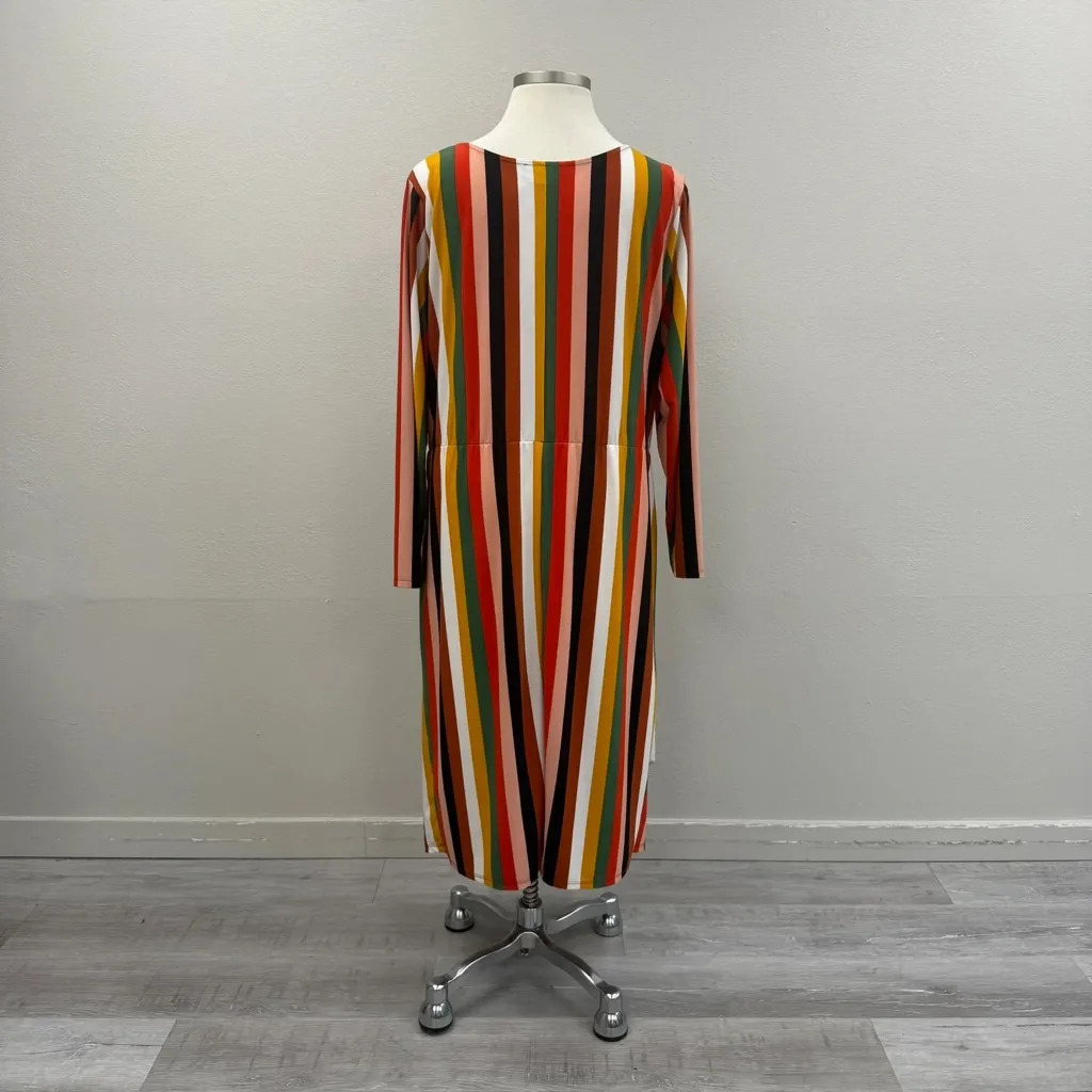 Eloquii Multi-Color Striped Midi Dress - Size 26 - Image 3