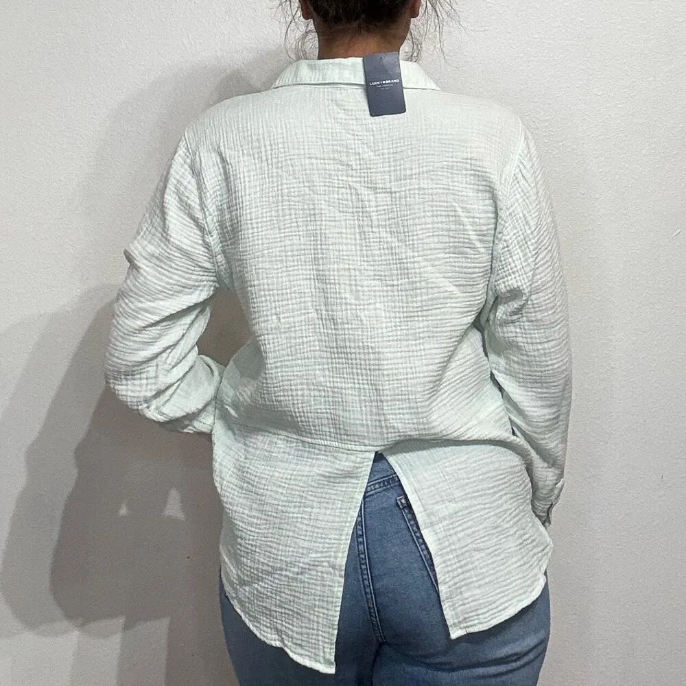 Lucky Brand Light Green Button Down Sz L NWT - Image 10