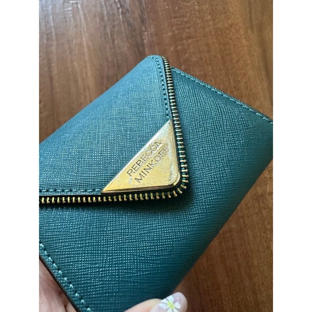 Rebecca Minkoff Molly Metro Wallet Blue Zipper Coin ID Key Fob - Image 2