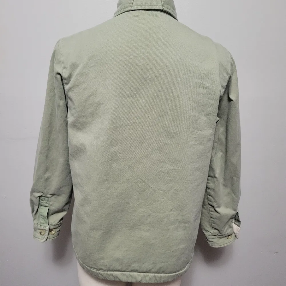 Vintage Woolrich sage fleece lined shirt jacket size small - Image 6