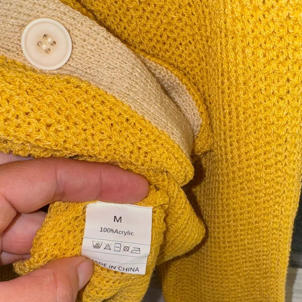 Chic Yellow Women's Cardigan Sweater - Image 5