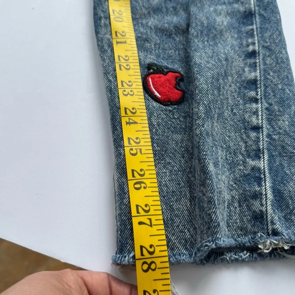 H&M Divided patchwork 
Trendy Distressed Blue Jeans with Patches Sz 8 - Image 7