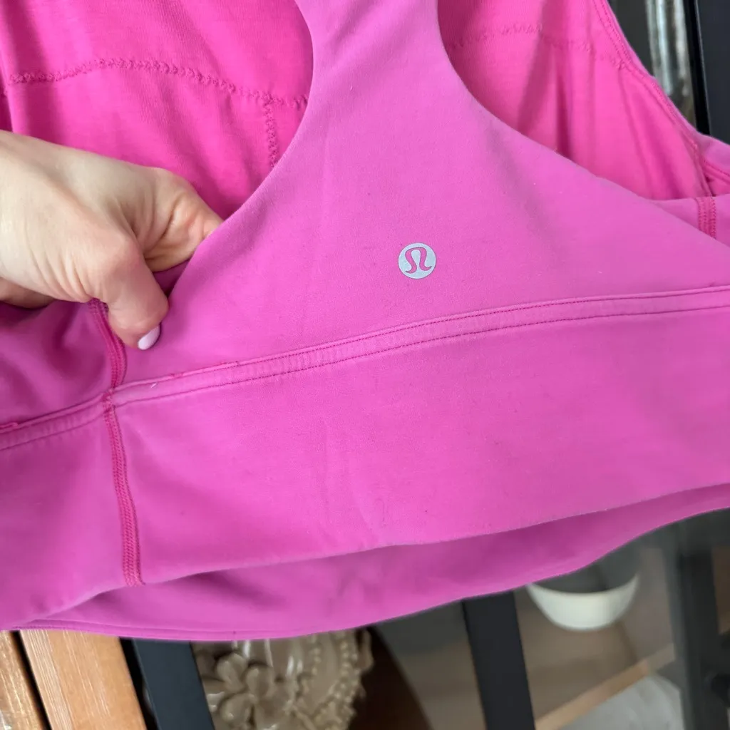 Lululemon Wunder Train long-line sports bra plus size medium support sonic pink - Image 7