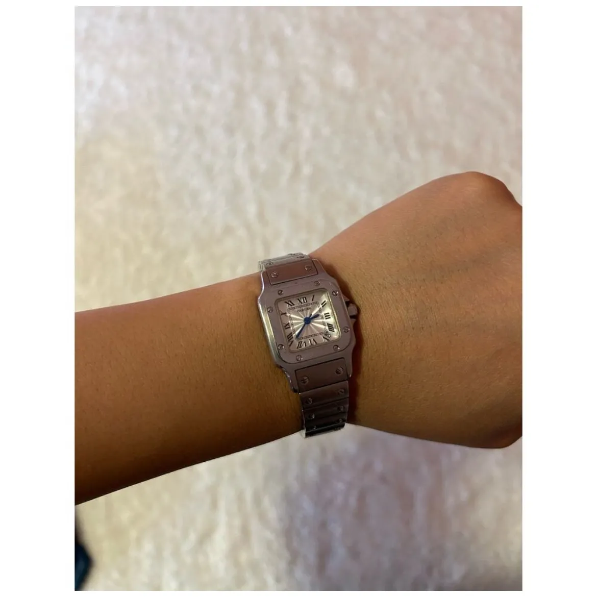 CARTIER SANTOS‎ WATCH Silver/Blue Water Repelant / Stainless Steel 40MM - Image 13