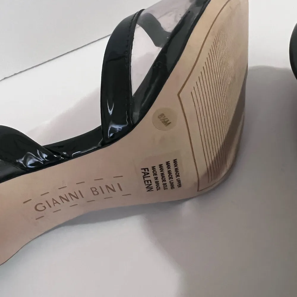 Gianni Bini Falenn Black Patent and clear stiletto heels, size 8 1/2 - Image 6