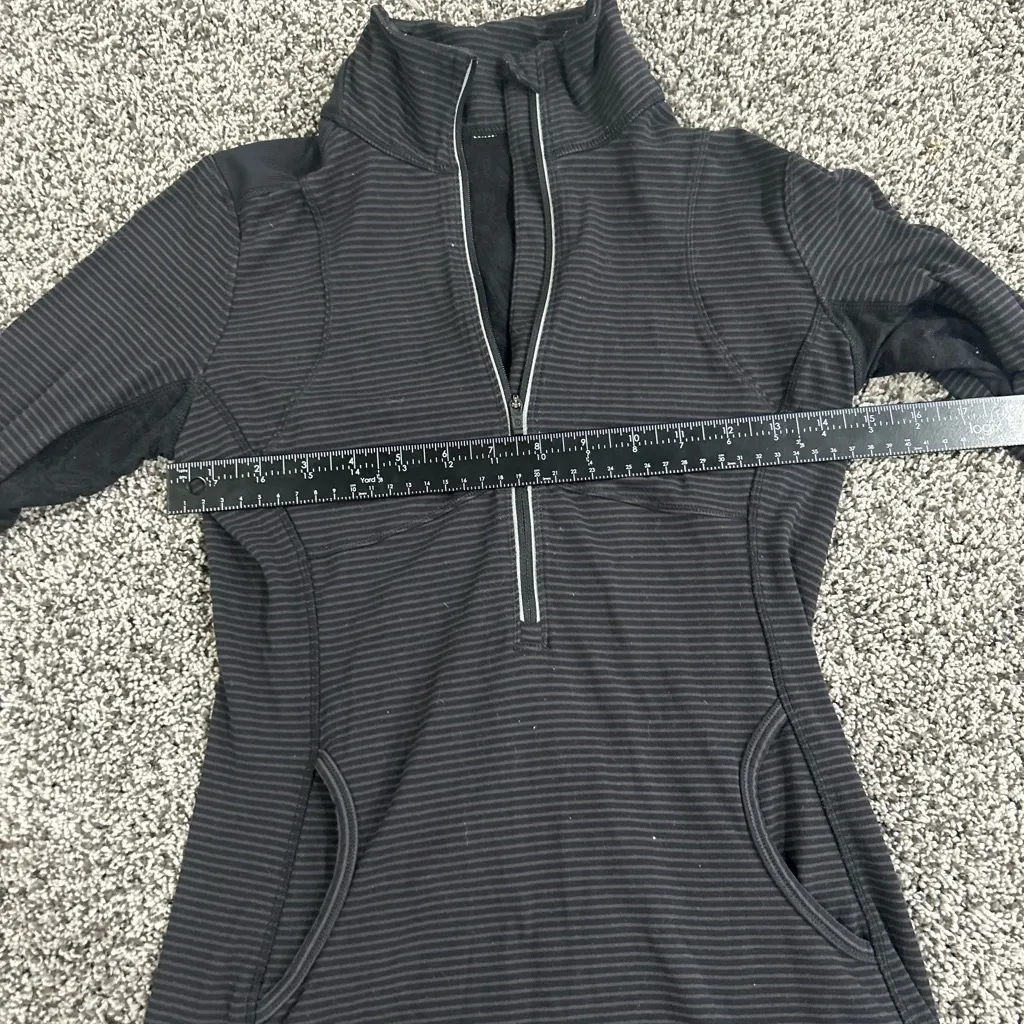 Lululemon Black Striped Half Zip Long Sleeve Define Jacket Size 6 - Image 10