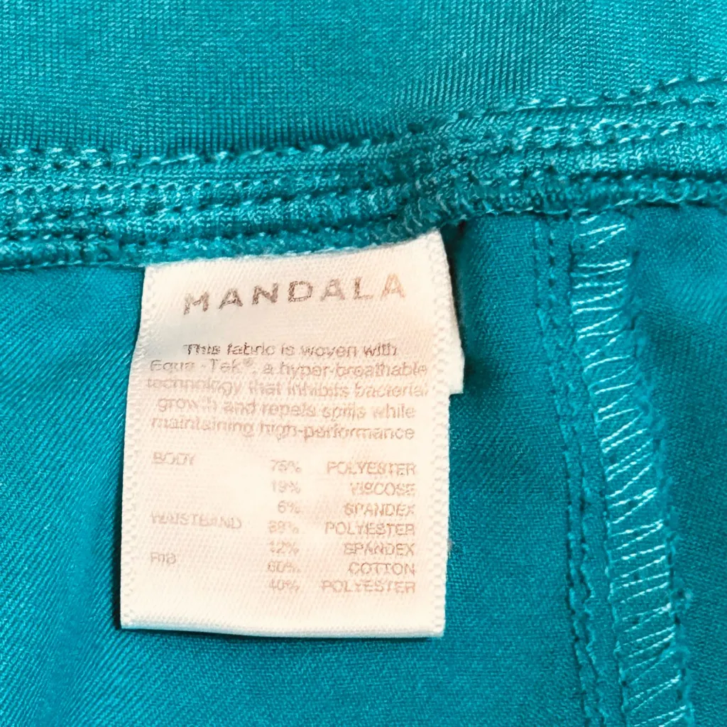 Mandala Teal Scrub Set XL Top & Pants Stretch Athleisure Workwear Blue - Image 14
