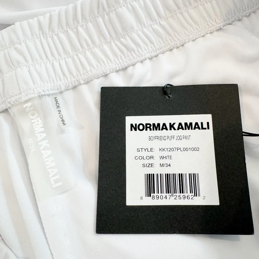 NWT Norma Kamali Boyfriend High Rise‎ Jogger Pants in White Casual Size Medium - Image 7