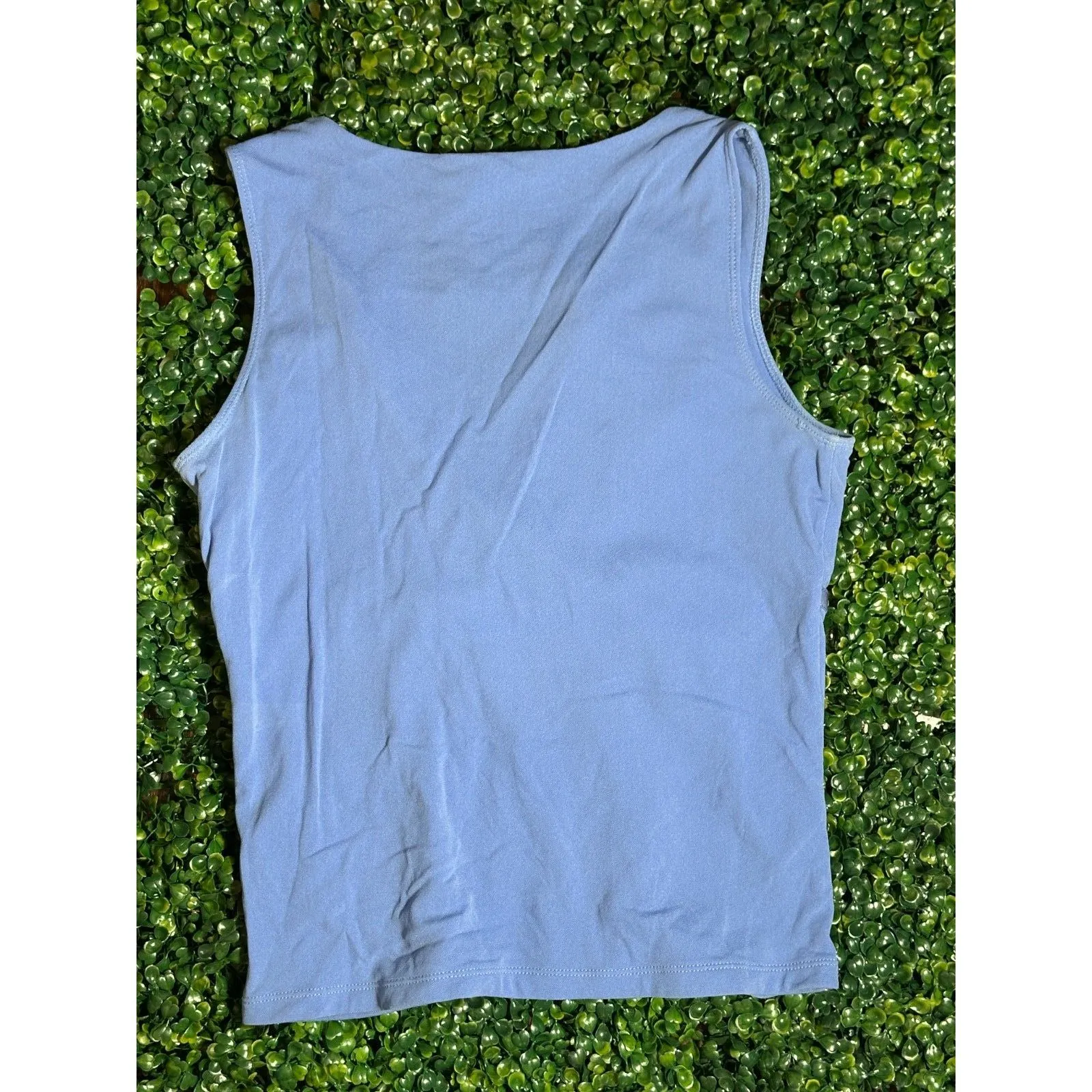 Y2K Sigrid Olsen Blue Sleeveless Blouse Size Medium - Image 3