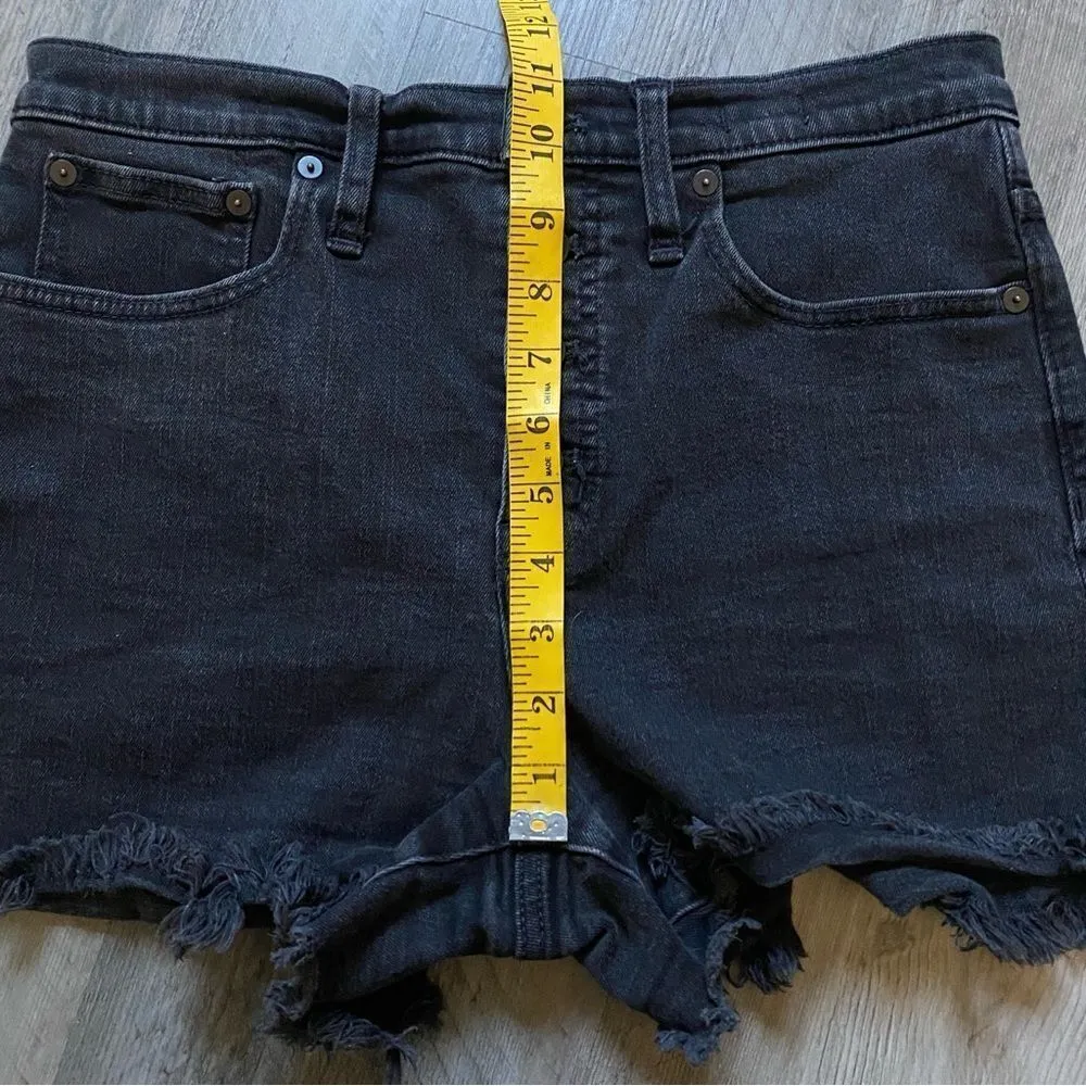Madewell High Rise Shorts Button Fly Black 28 Waist Festival - Image 8