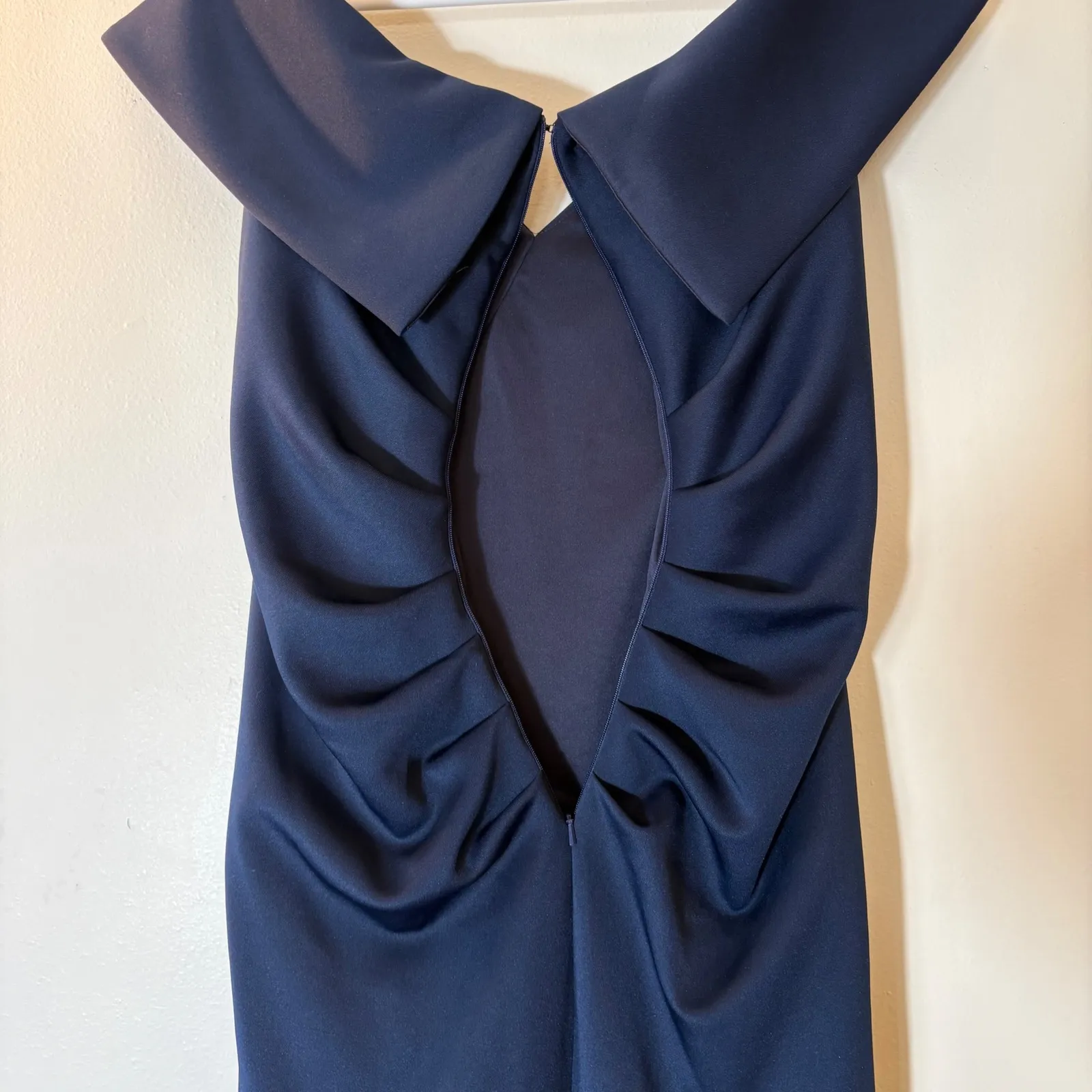 Xscape Ruffle Off the Shoulder Scuba Knit Gown Size 14 - Image 9