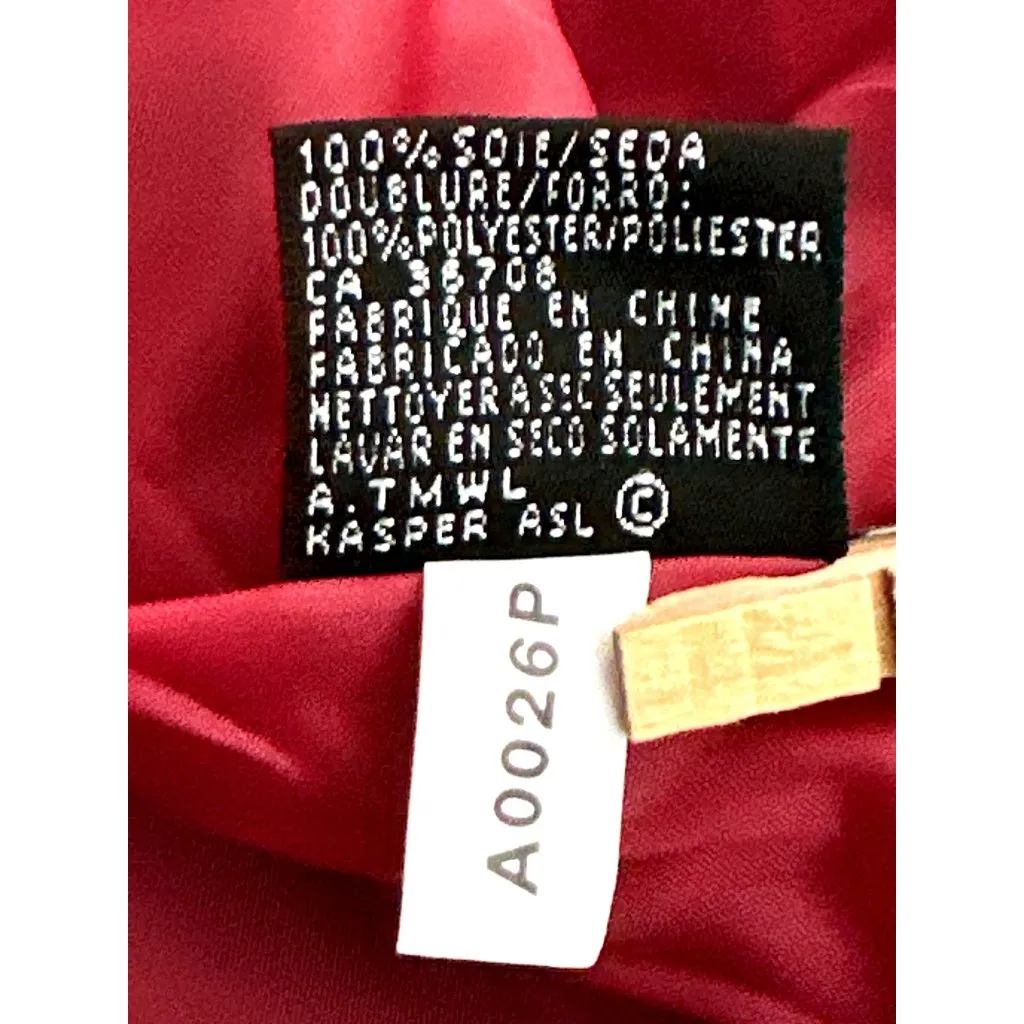 Kasper 16P Raspberry Silk Stripe Jacket Hamptons Chic Coastal Rich City Ready Red Size undefined - Image 12