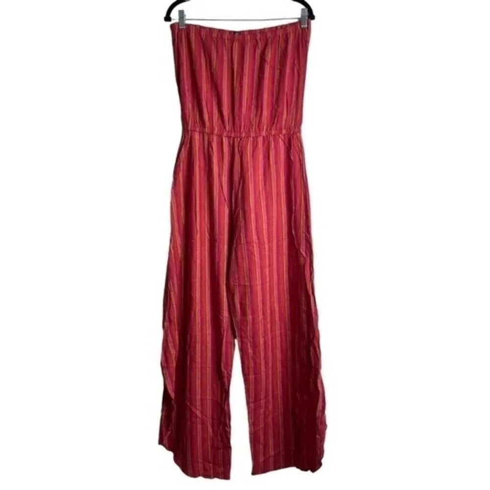 NWT DREW Emerson Strapless Jumpsuit Red Magenta Size Medium - Image 3