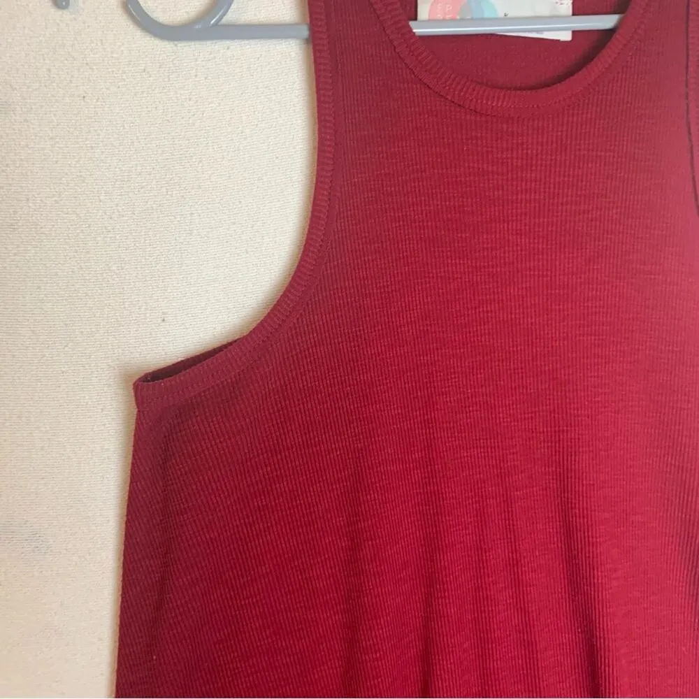 Free People Beach women's small red ribbed dress racerback LA nite mini - Image 5