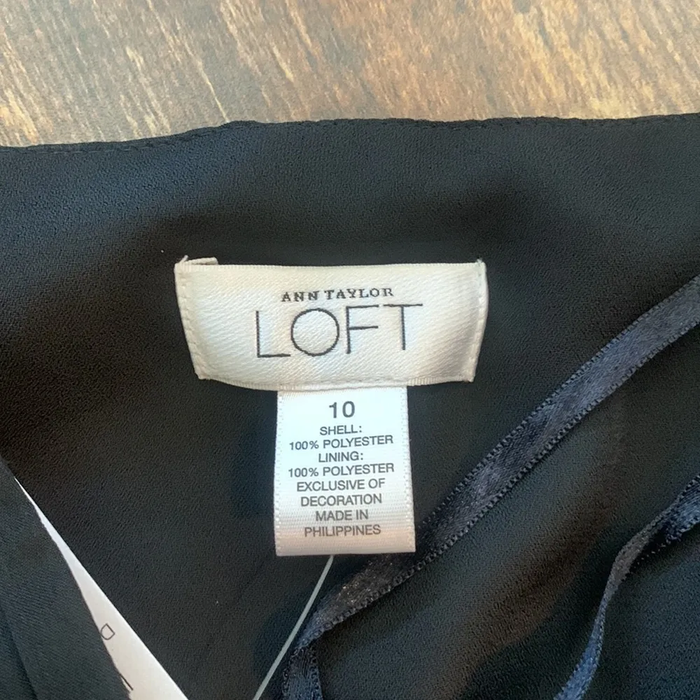 LOFT Black chiffon dress - Image 4