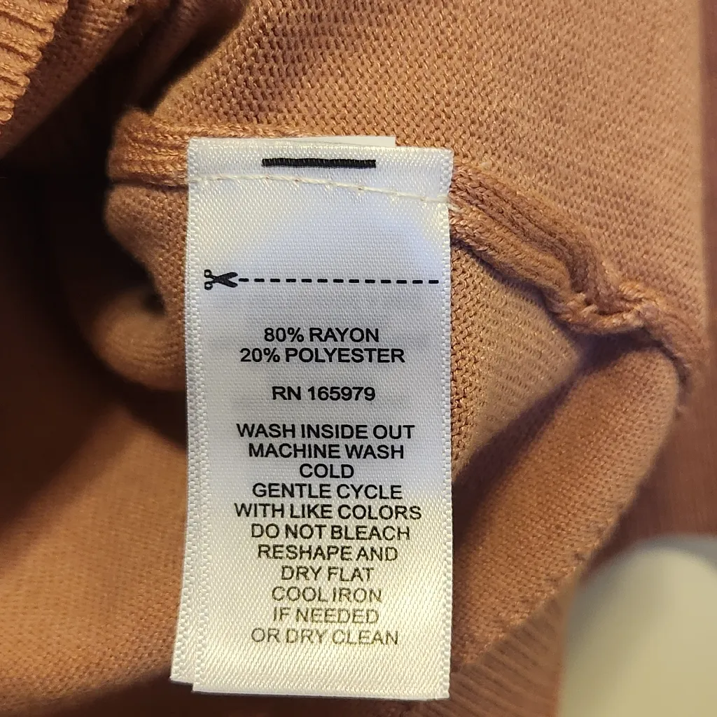 Melissa Paige Knit Sweater Top Mauve Rose Pink 3/4 Sleeve Ribbed Boho Medium NEW - Image 5