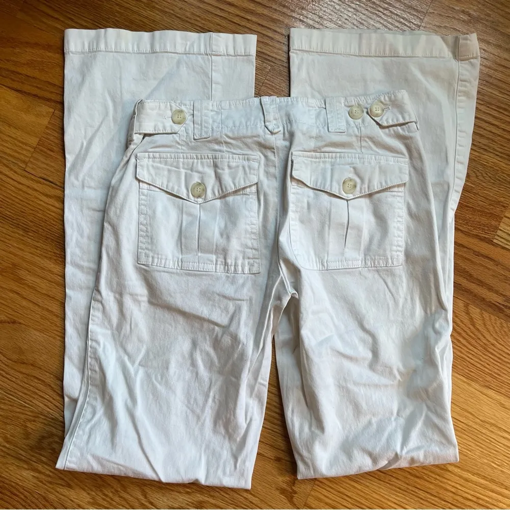 Vince flared leg cargo pocket pant in creamy white size 0 - Image 4