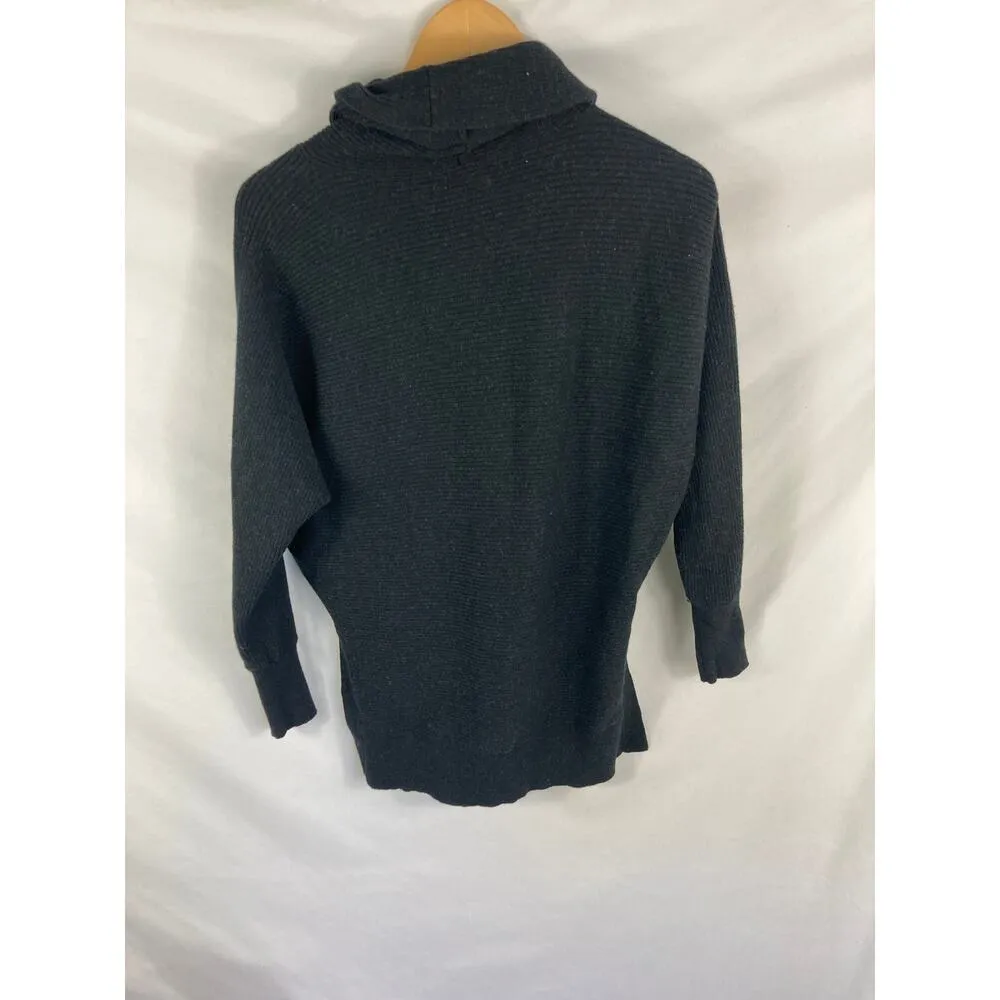 Allsaints Wool Blend Rio Roll Neck Batwing Knitted Jumper Sweater Size XS Black - Image 5