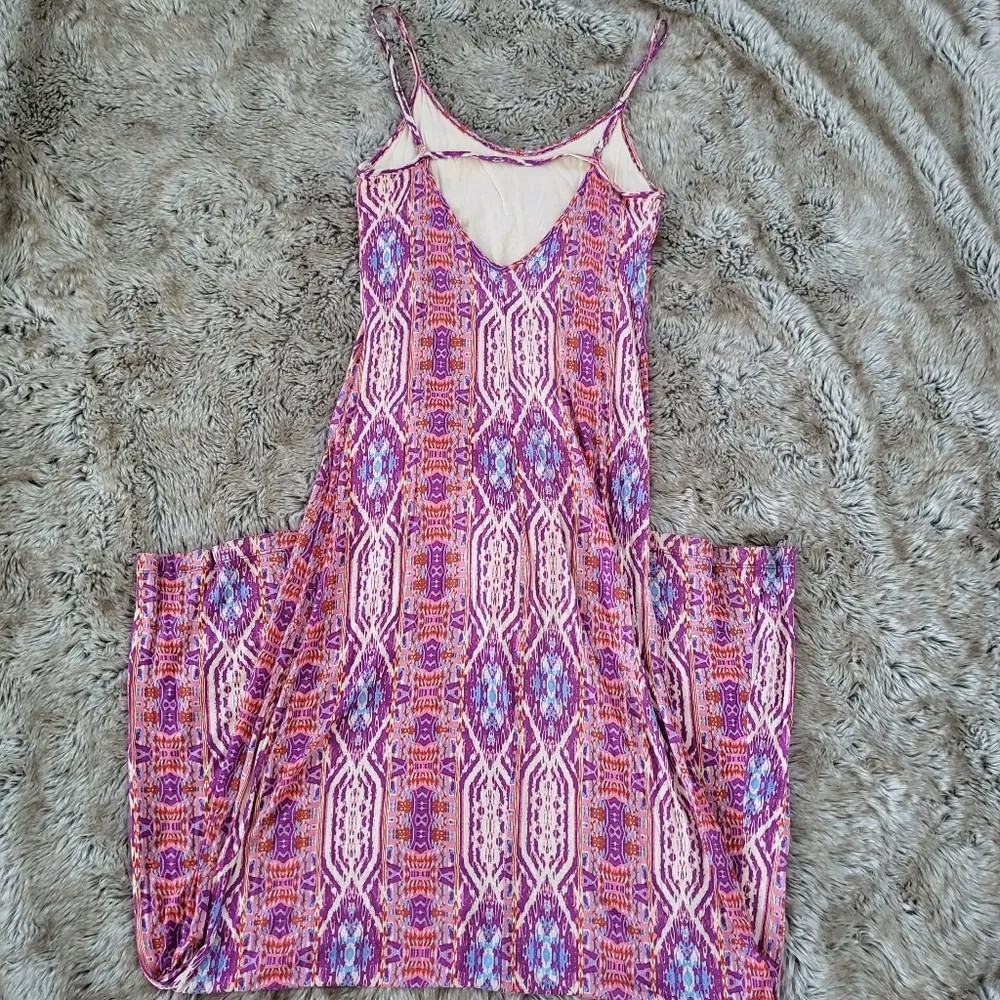 Forever 21 Colorful Kaleidoscope Print  Spaghetti Strap Maxi Dress Size Small - Image 4