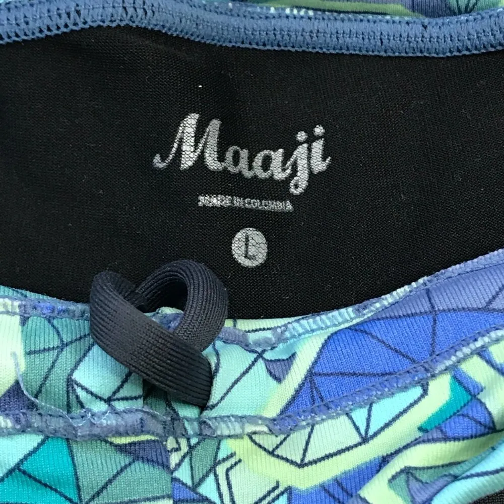 Maaji Windsor Walk Leggings in Cerulean Hills Womens Large Full Length Geometric - Image 6