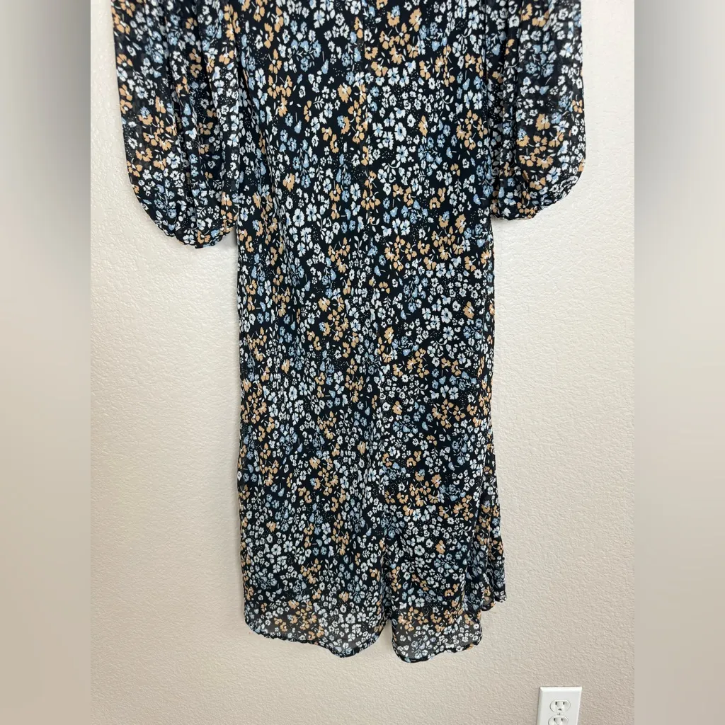 Astr The Label Salinas Black Floral Long Sleeve Midi Dress Small $139 - Image 11