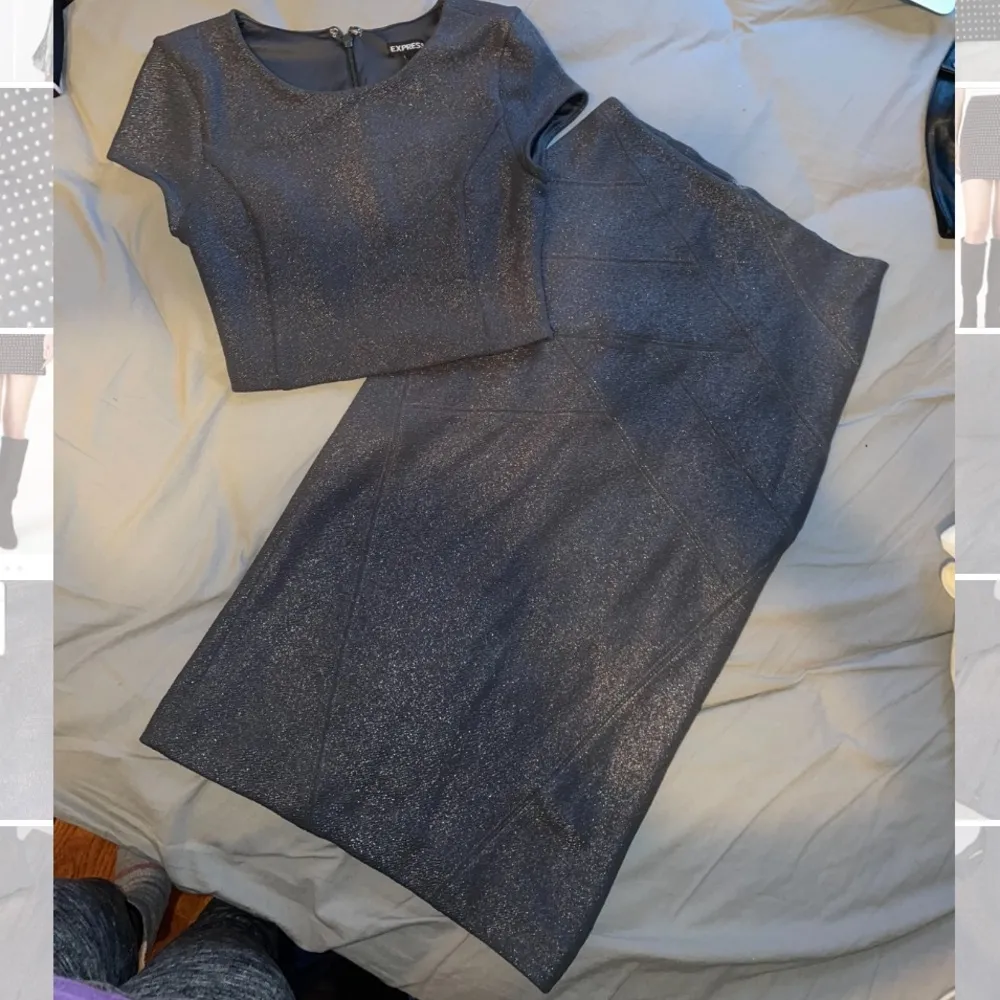 EXPRESS  Matching Metallic top and skirt - Image 2