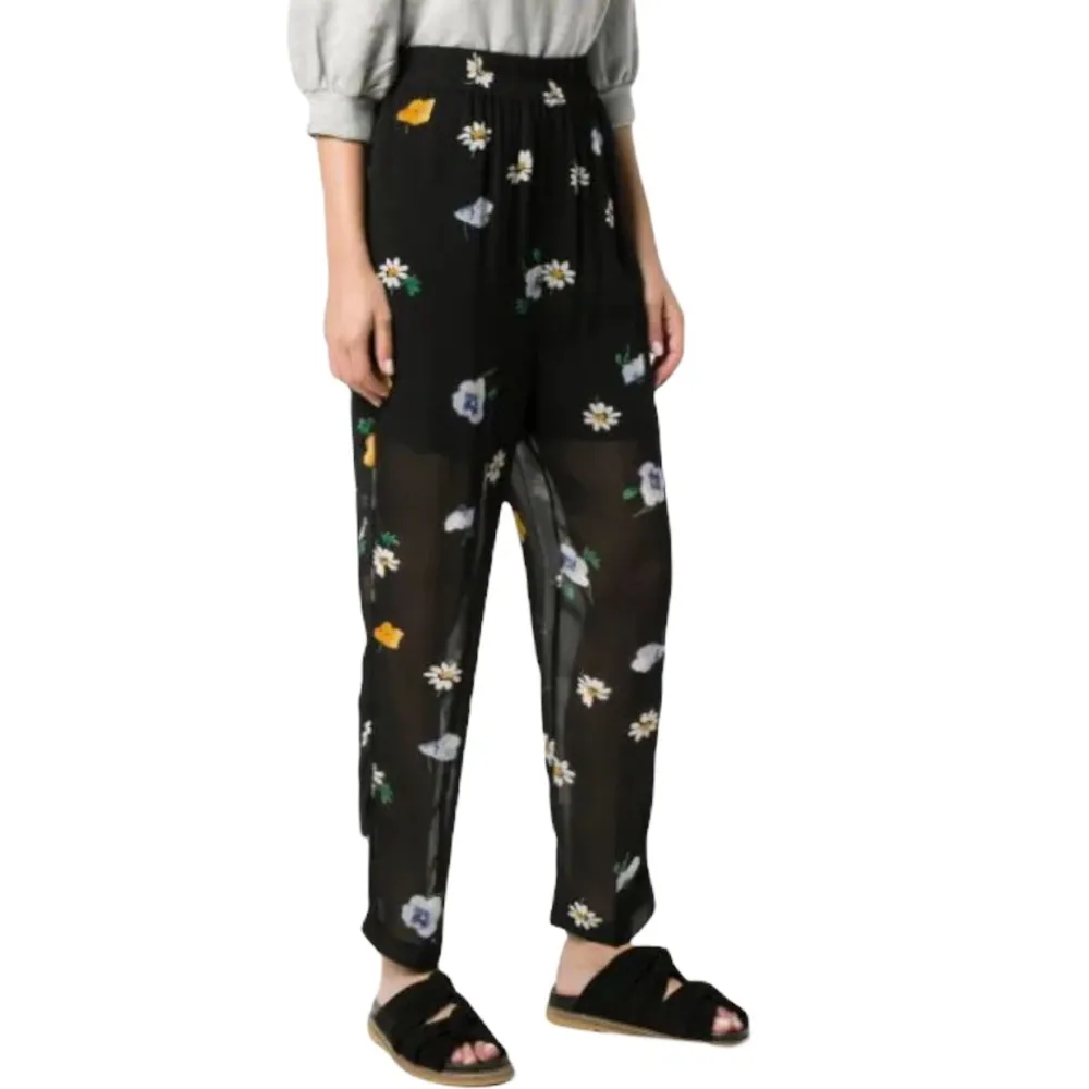 Ganni Dainty Georgette floral print sheer wide leg pants EU size 36 - Image 22