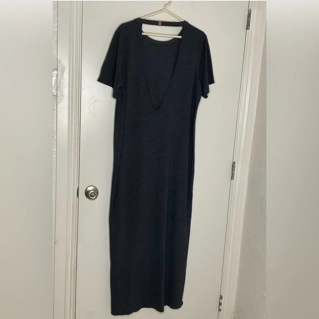 Lunya Size XL Meditative Gray Open Back
Side Slits Restore Long Maxi Dress - Image 4