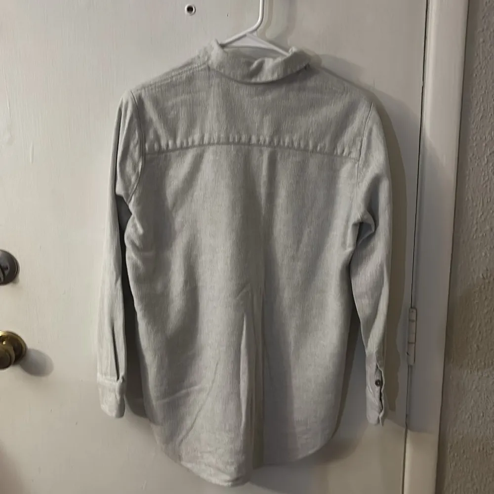 Madewell Gray Flannel Sunday Shirt XXS Oversize ButtonUp Indie Boho Quiet Luxury - Image 6