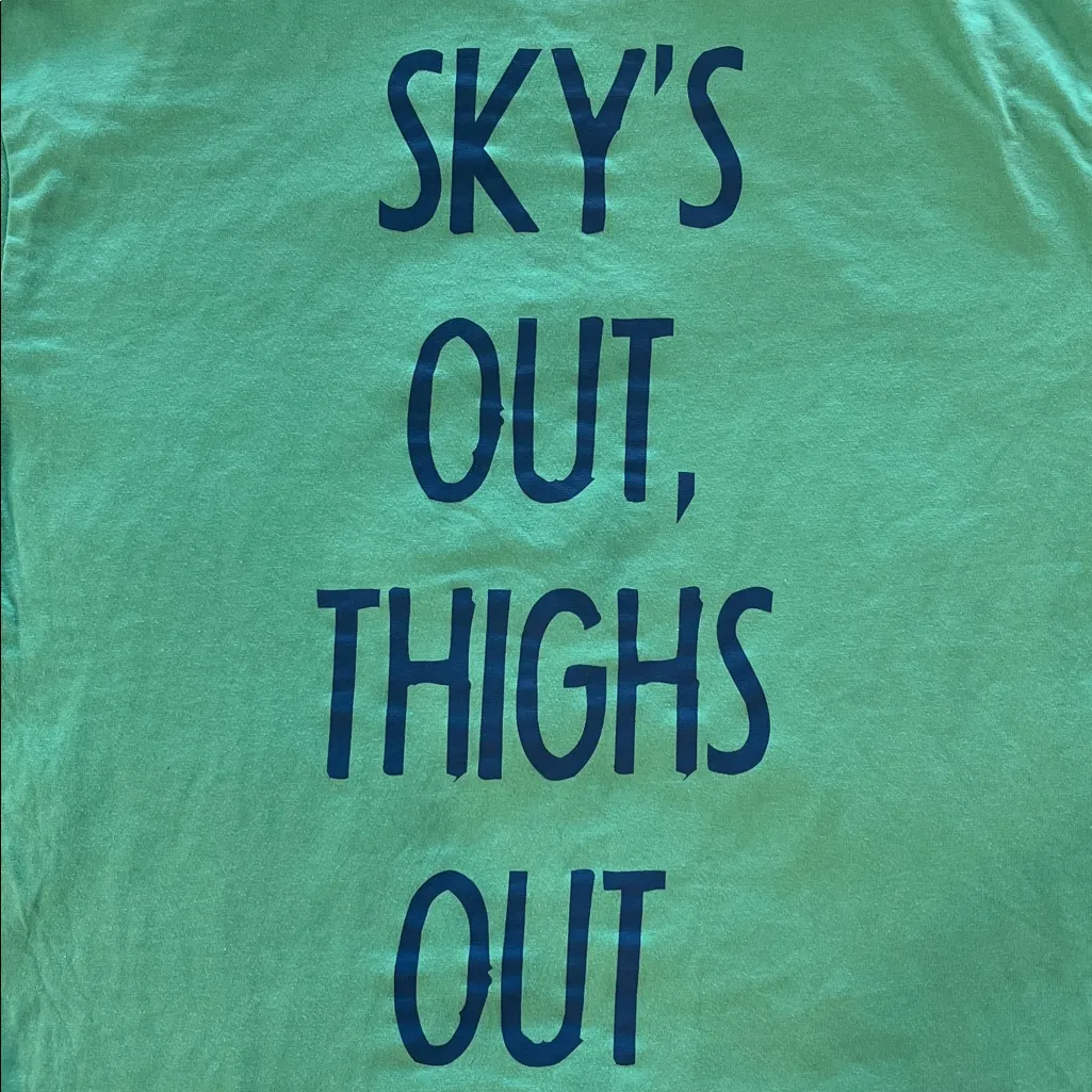 Chubbies T-Shirt Men’s The Soto Light Turquoise Sky’s Out Thighs Out Medium - Image 5