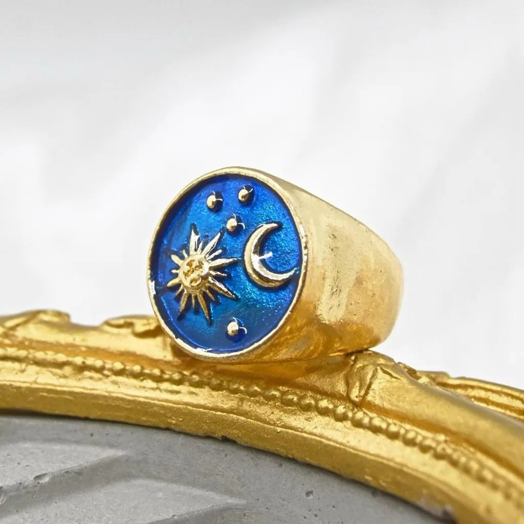 Blue and Gold Celestial Ring - Image 4