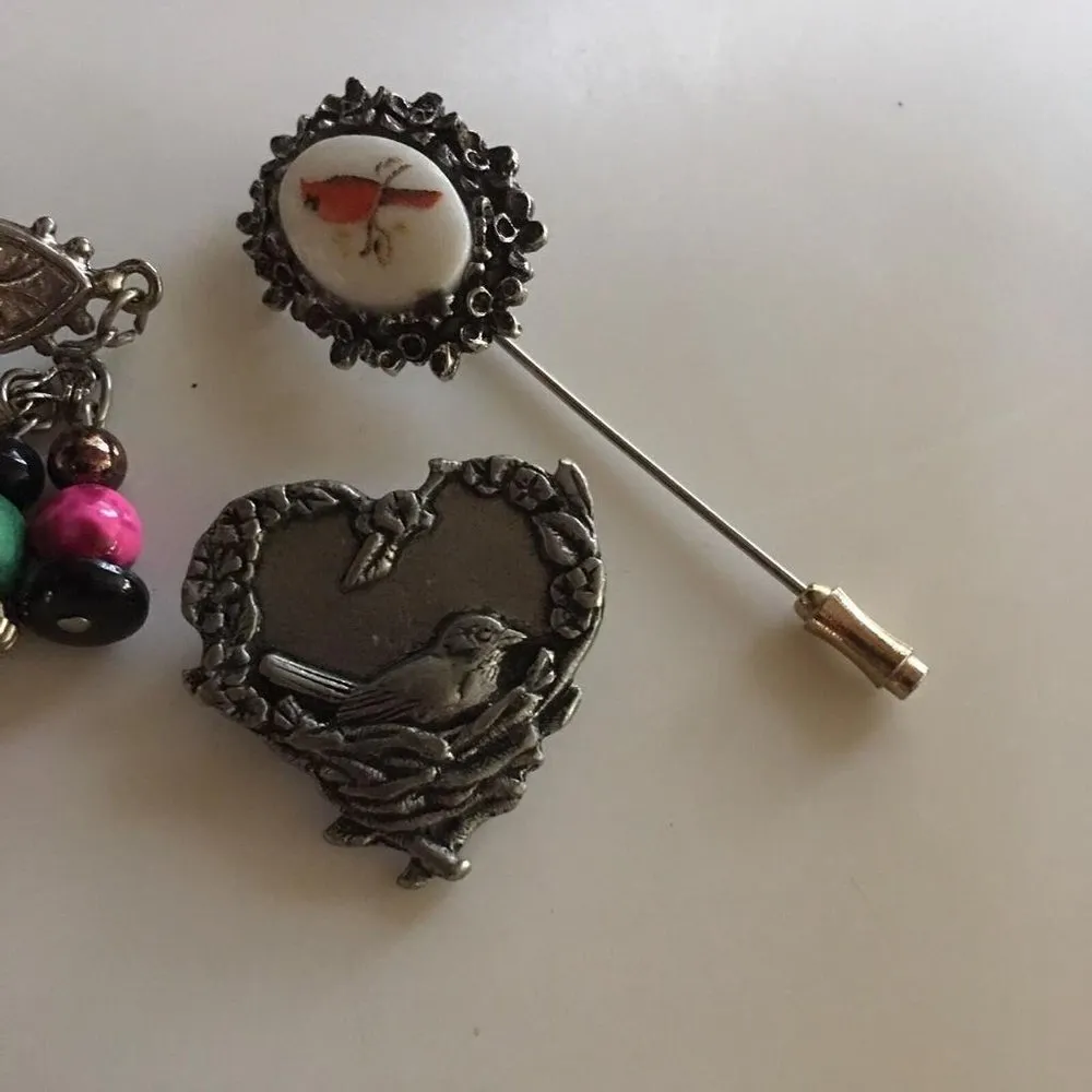 Lot Of 3 Women's Brooches Pins 1 Lapel Stick Pin - Image 5