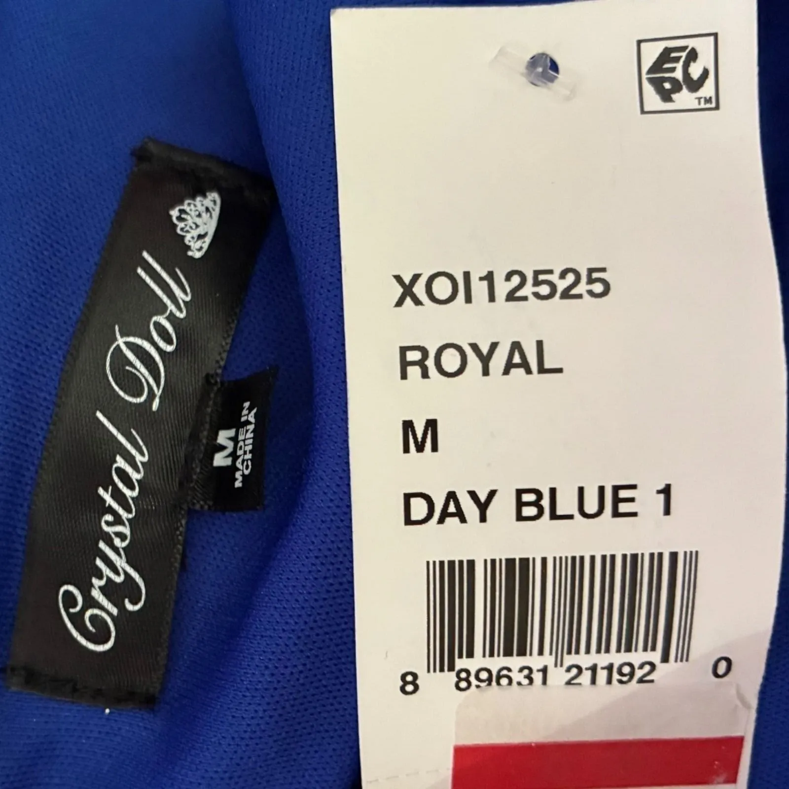 Crystal Doll Blue V Neck Ruffle Sleeve A Line Mini Dress M Back Zip Cocktail - Image 6