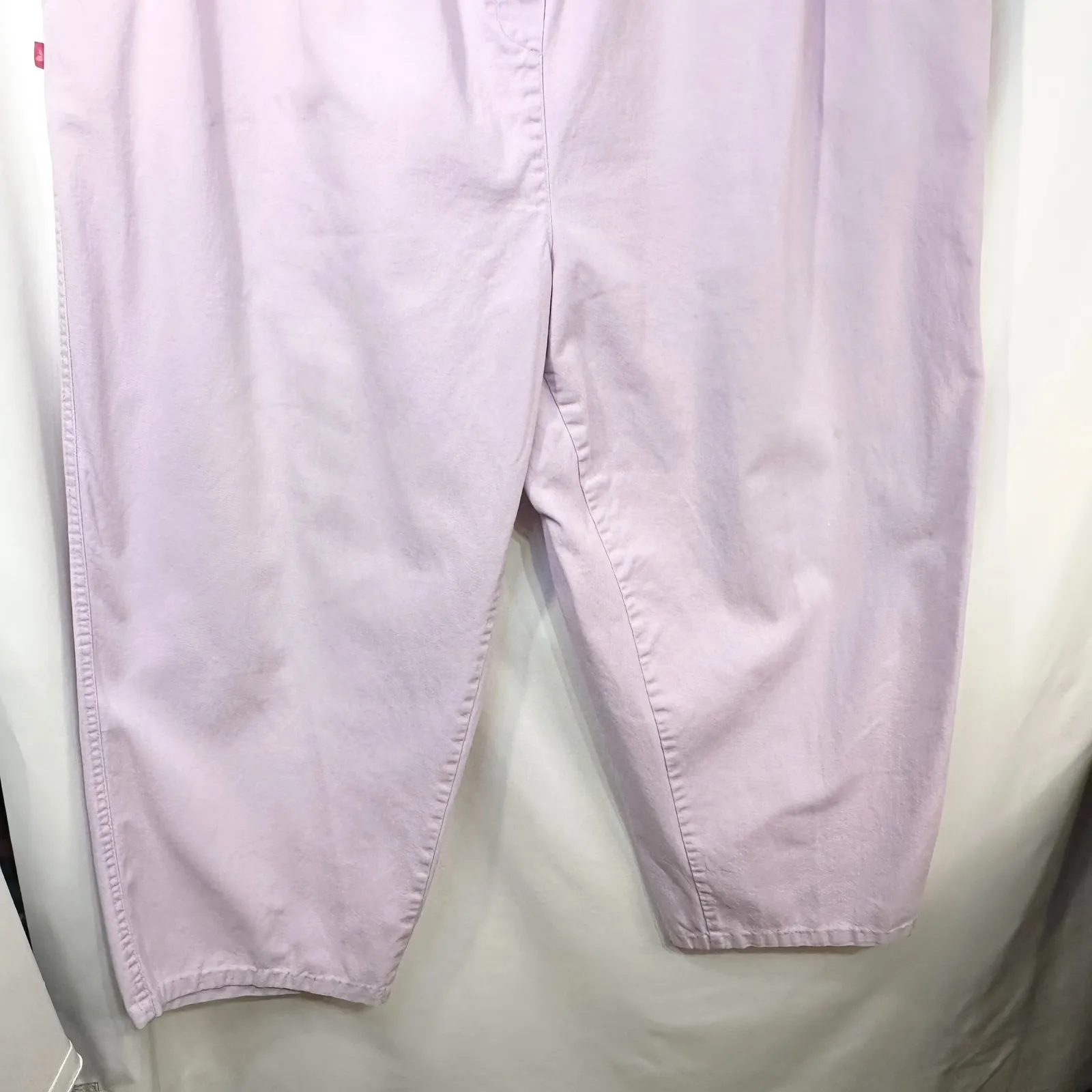 Woman Within Plus Size 36T Cropped Pants Capri Light Pink Cotton Elastic 1620 - Image 3