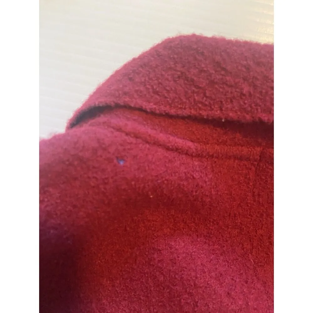 Orvis Boiled Wool Two Button Jacket Women’s Size M Red Burgundy Cardigan Luxury - Image 6