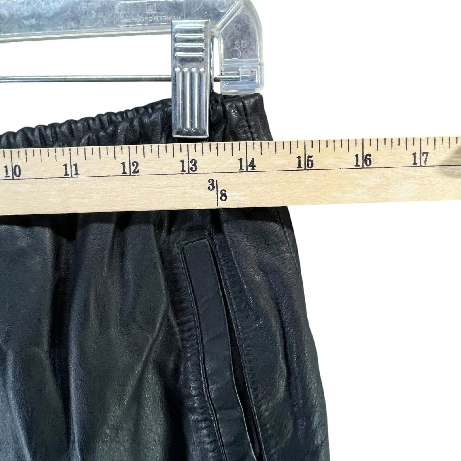 Vintage 90s Charles Klein Leather Pants Womens S Black High Rise Rock Retro Moto - Image 7