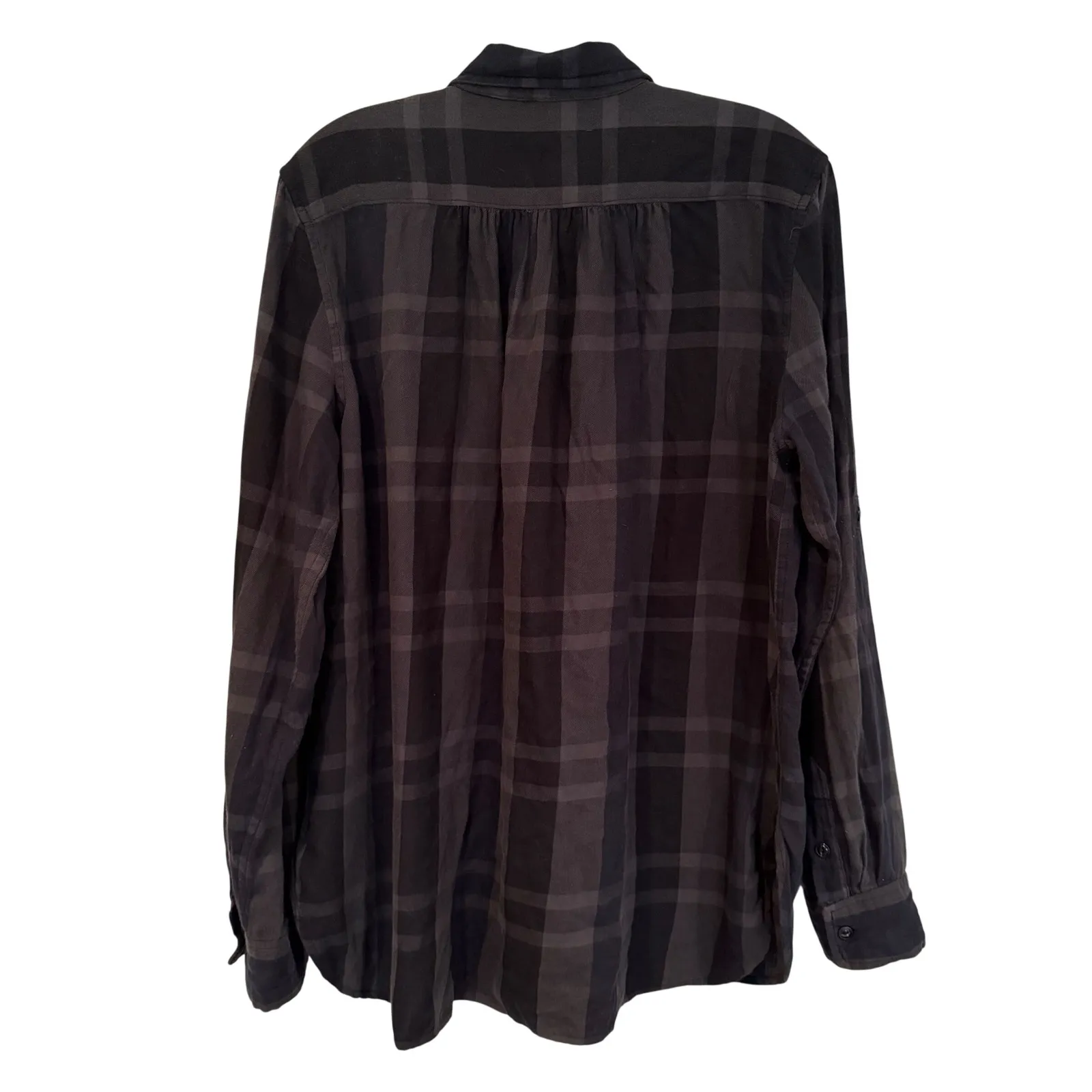 Denim & Supply Ralph Lauren Plaid Button Up Shirt Women's M Black Preppy Classic - Image 5