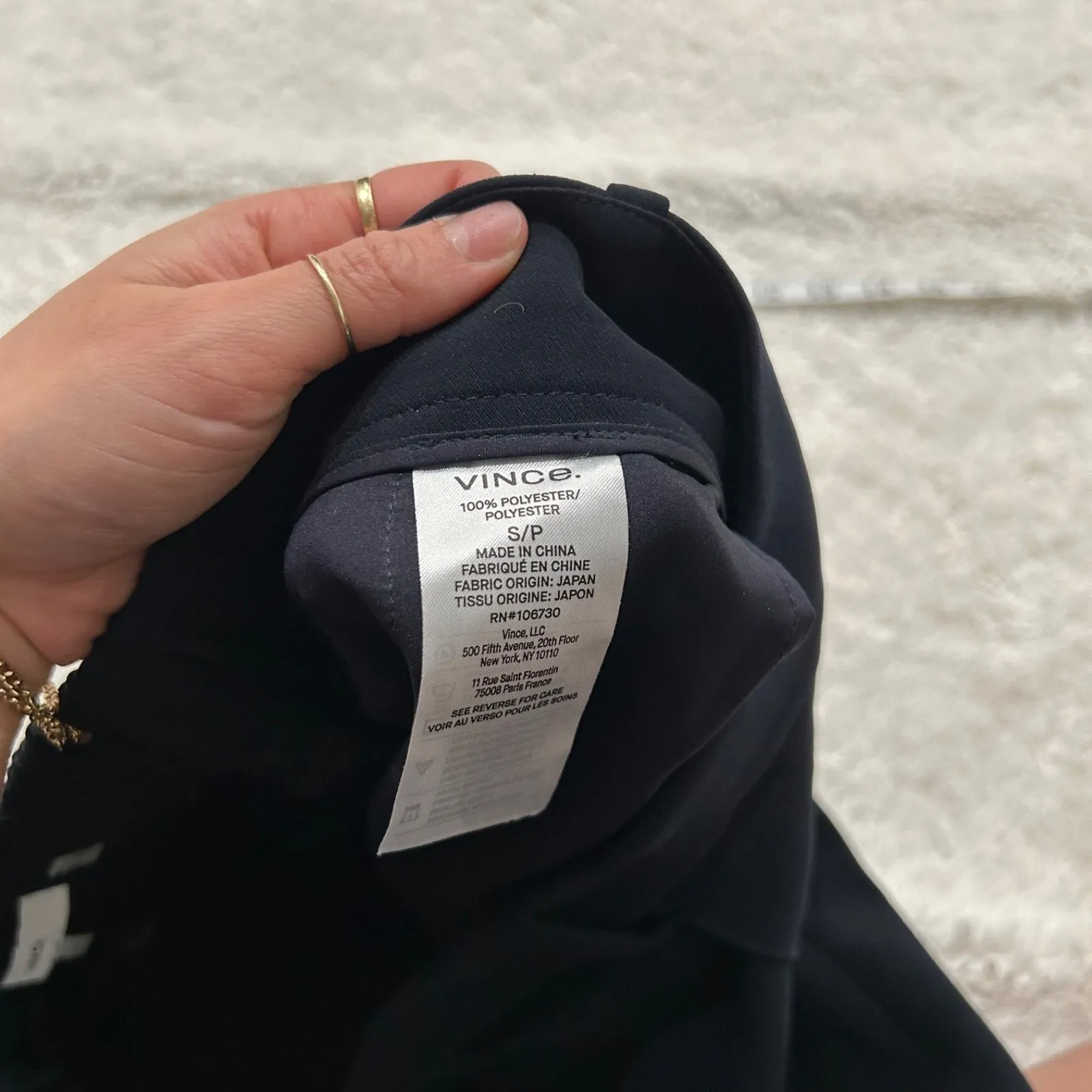 Vince Womens Elastic Waist Straight Leg Trouser Pants Black Sz S Career Business - Image 6